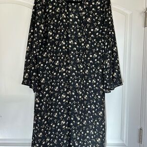 Carly Jean LA Kimono Robe Swim Coverup Floral Long Open Front Sz M Flare sleeves